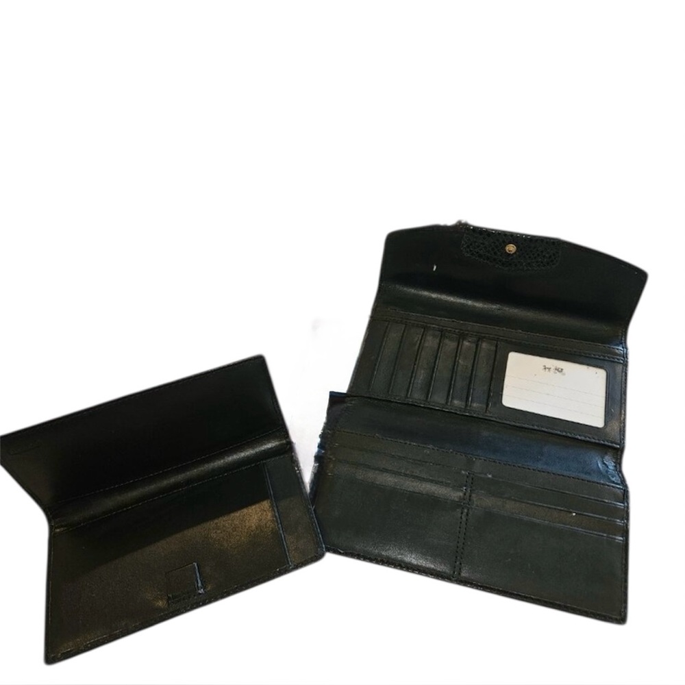 COACH - Ashley Black & Python Embossed Wallet / Checkbook Set - Picture 3 of 5